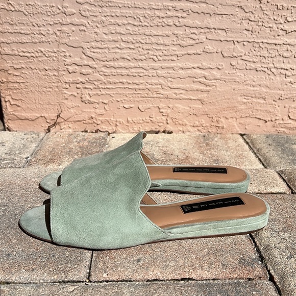 Steven By Steve Madden Shoes - Steven by Steve Madden Sensai Green Suede Sandals Slides Open Toe Mule Size 8